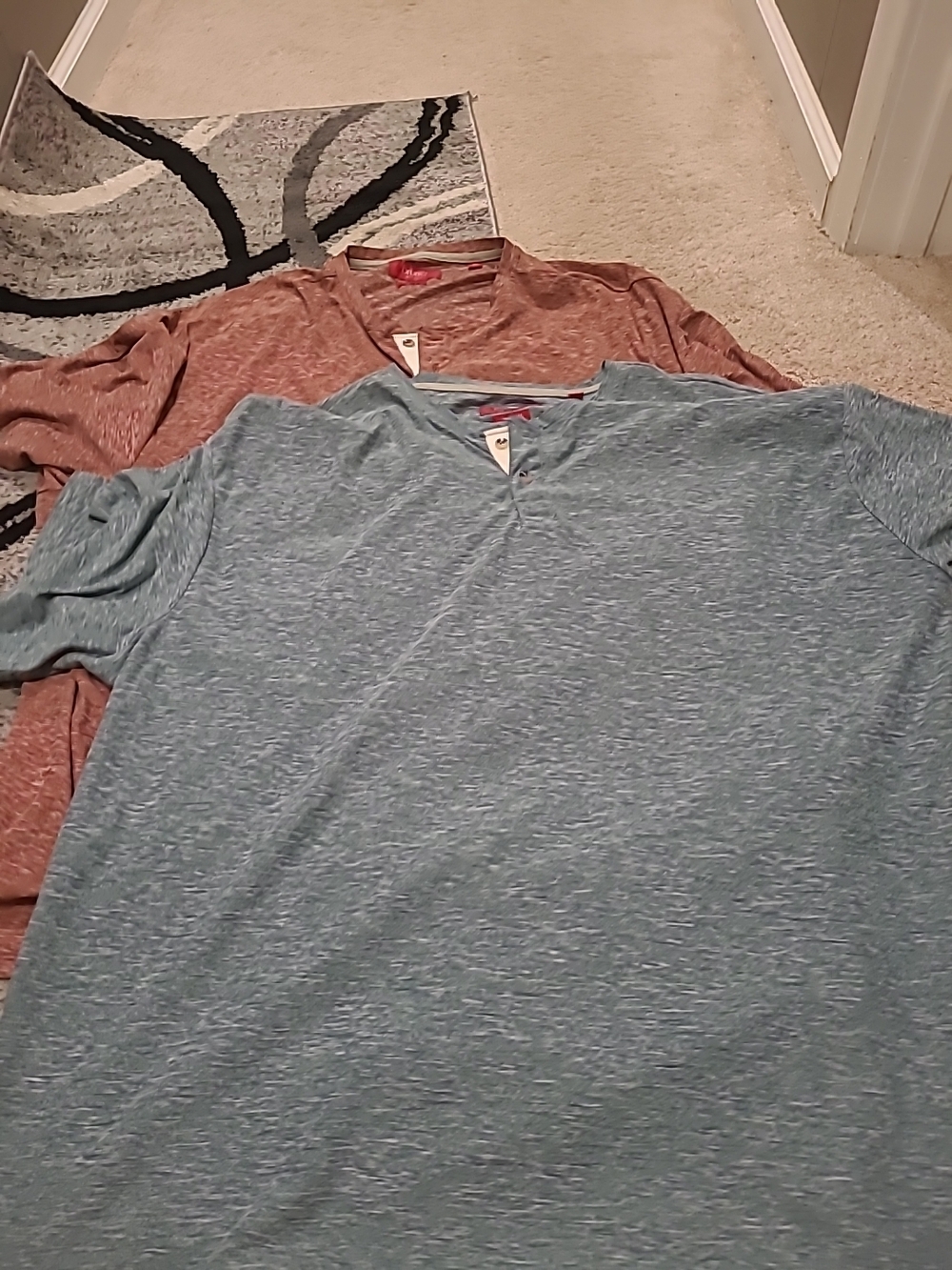 Bruno Milano Super Soft Henley S/S Tshirt (Lot Of 2) 3XL Red/blue